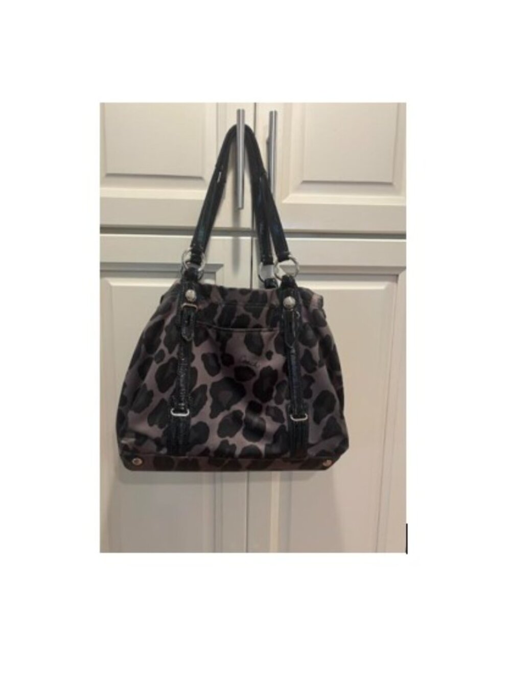 Coach Black and Grey Leopard Print Shoulder Bag - Picture 5 of 7
